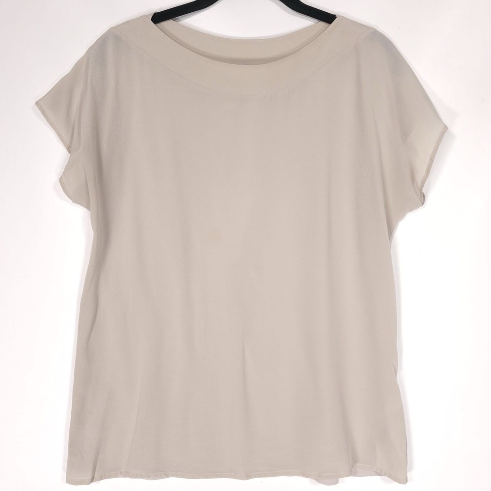 FALCONERI Women's Top SMALL Soft Modal Stretch BULGARIA🇧🇬MADE Cap Sleeve‎ Gray